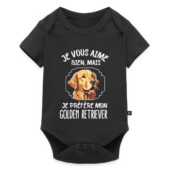 Je préfère mon golden retriever chien de race - Body à manches courtes Premium Bébé - noir - Devant
