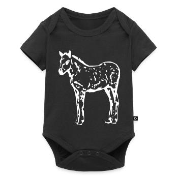 cheval blanc cheval blanc t-shirt cadeau cavalier - Body à manches courtes Premium Bébé - noir - Devant