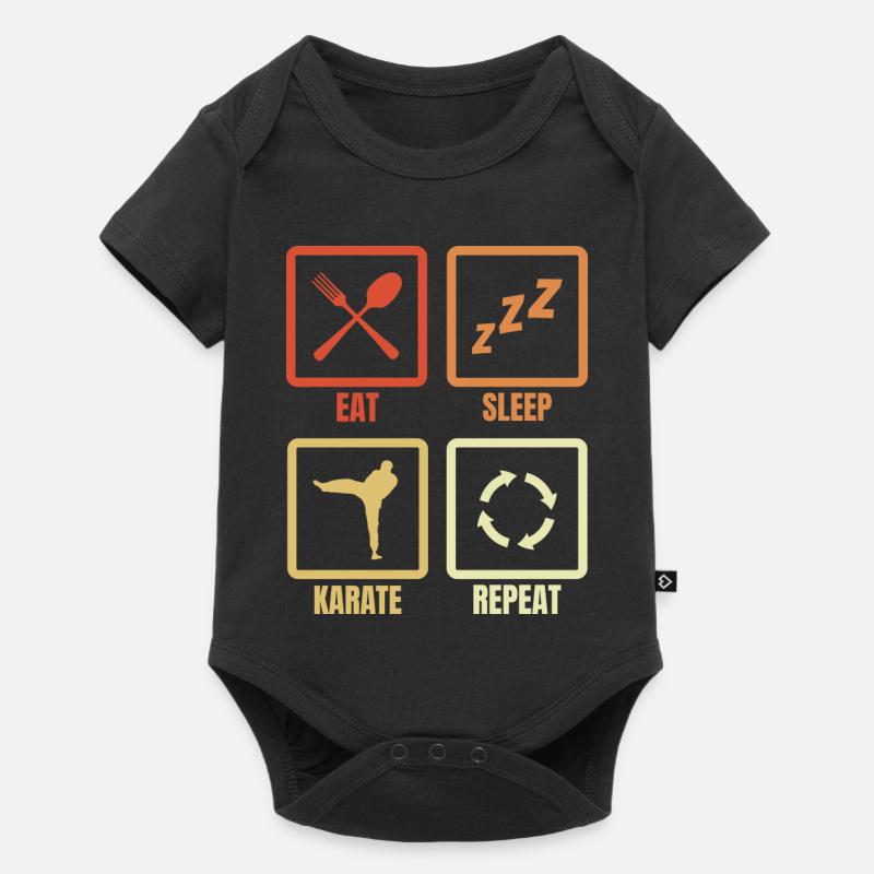 Manger Sommeil Karaté Répéter - Body à manches courtes Premium Bébé - noir