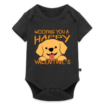 February 14 Valentine's Day Gift Dog Owners - Baby Premium short-sleeve bodysuit - black - Front