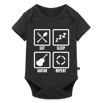 Eating Sleeping Guitar Repeat - Baby Premium short-sleeve bodysuit - black - Front
