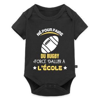 Born for school rugby - Baby Premium short-sleeve bodysuit - black - Front