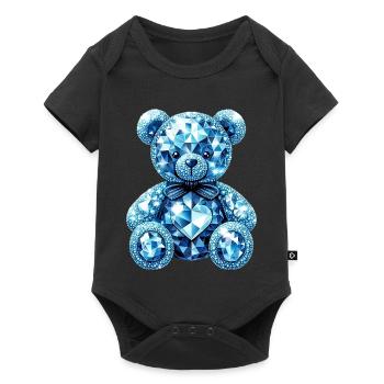 Diamant Ours en cristal Diamants - Body à manches courtes Premium Bébé - noir - Devant