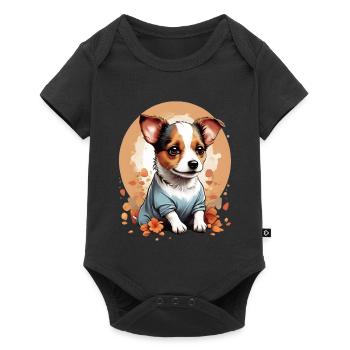 Cute Little Jack Russell Puppy - Baby Premium short-sleeve bodysuit - black - Front