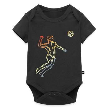 Beach Volley-ball Vintage Line Art - Body à manches courtes Premium Bébé - noir - Devant