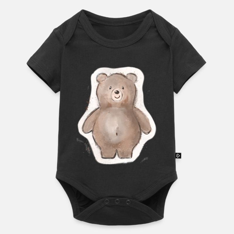Dicker Bär - Baby Premium Kurzarmbody - Schwarz