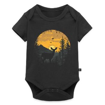 Deer Forest Deer Nature Sunset - Baby Premium short-sleeve bodysuit - black - Front