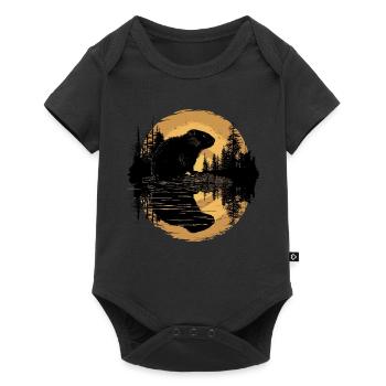 Beaver Forest Animal Nature Trees - Baby Premium short-sleeve bodysuit - black - Front