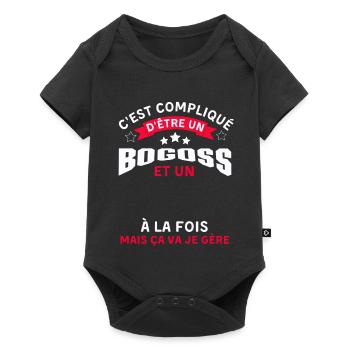 Pas facile d être un bogoss - Body à manches courtes Premium Bébé - noir - Devant