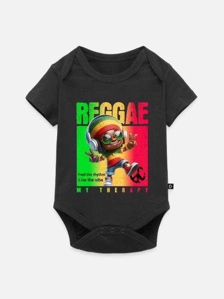 Reggae my therapy Rastaman - Baby Premium Kurzarmbody - Schwarz