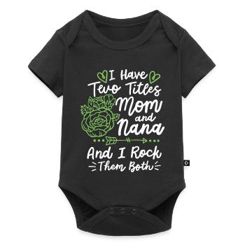 Muttertag für Mama und Oma - Baby Premium Kurzarmbody - Schwarz - Vorne