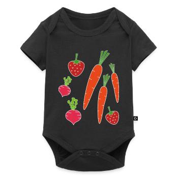 Früchte aus dem Garten - Baby Premium Kurzarmbody - Schwarz - Vorne