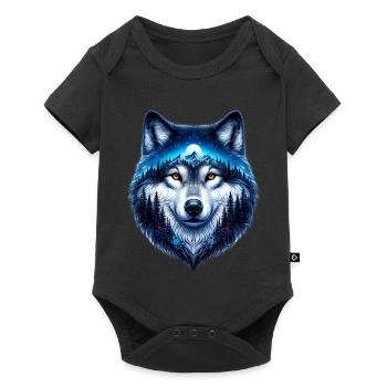 Wolf - Baby Premium short-sleeve bodysuit - black - Front