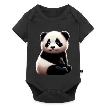 Panda - Baby Premium short-sleeve bodysuit - black - Front