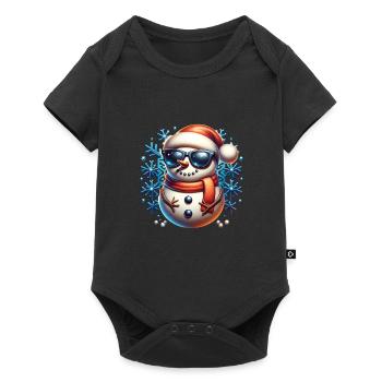 Christmas Snowman - Baby Premium short-sleeve bodysuit - black - Front