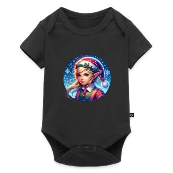 Elfe de Noël - Body à manches courtes Premium Bébé - noir - Devant