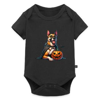 Drôle de chien d’Halloween - Body à manches courtes Premium Bébé - noir - Devant