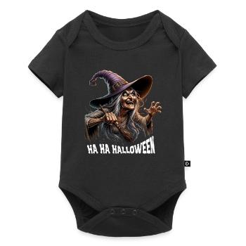 Ha Ha Halloween Funny Witch - Baby Premium short-sleeve bodysuit - black - Front