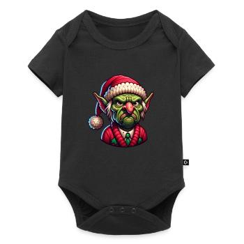 Christmas Gnome Elf Sad - Baby Premium short-sleeve bodysuit - black - Front