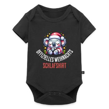 Offizielles Weihnachts Schlafshirt geschenk - Baby Premium Kurzarmbody - Schwarz - Vorne