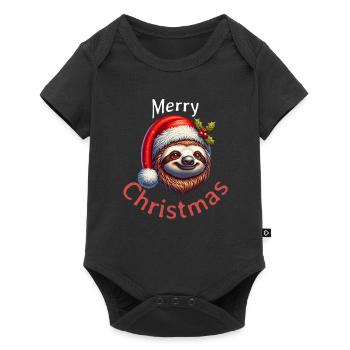 Joyeux Noël Noël Paresseux - Body à manches courtes Premium Bébé - noir - Devant