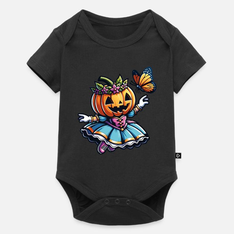 Mignonne princesse d’Halloween avec papillon - Body à manches courtes Premium Bébé - noir