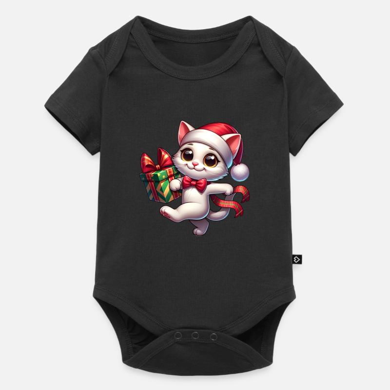Chat de Noël 2024 Noël - Body à manches courtes Premium Bébé - noir