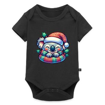 Noël Koala Drôle Famille Enfants Père Noël - Body à manches courtes Premium Bébé - noir - Devant