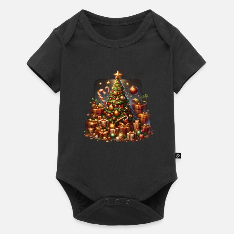 Weihnachtsbaum Geschenke Sternenhimmel - Baby Premium Kurzarmbody - Schwarz