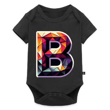 Lettre B Polygone Coloré - Body à manches courtes Premium Bébé - noir - Devant