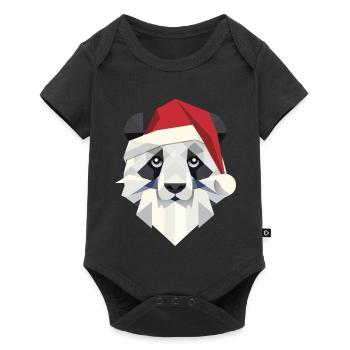 Merry Christmas Panda in Modern Style - Baby Premium short-sleeve bodysuit - black - Front