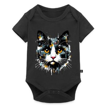 Cat - Baby Premium short-sleeve bodysuit - black - Front