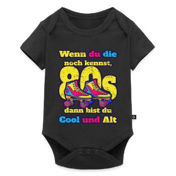 Rollschuhe - Baby Premium Kurzarmbody - Schwarz - Vorne