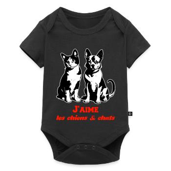 I Love You Dog & Cat 2026 Liebhaber - Baby Premium Kurzarmbody - Schwarz - Vorne
