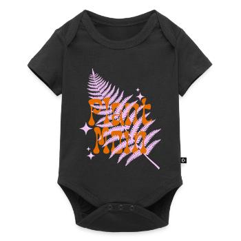 Plant Mama Motif imprimé élégant - Body à manches courtes Premium Bébé - noir - Devant