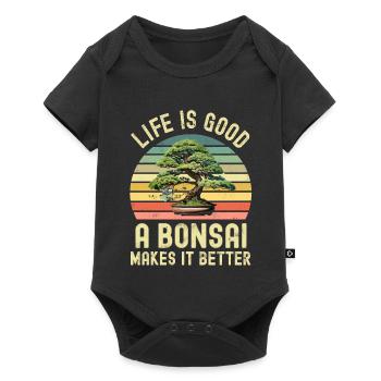 Bonsai Tree - Baby Premium short-sleeve bodysuit - black - Front