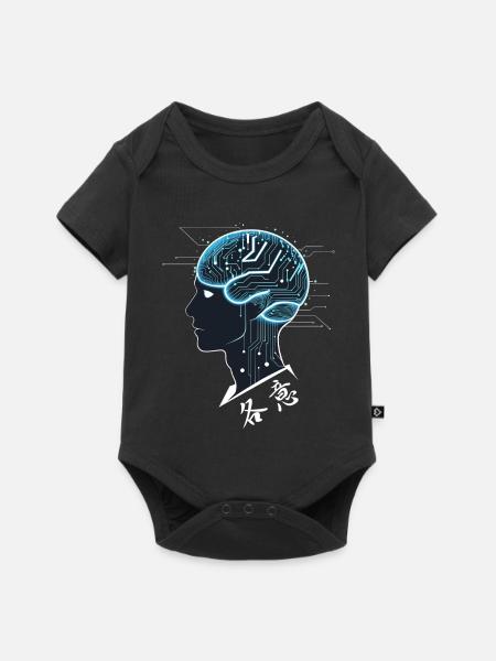 Brain AI - Baby Premium Kurzarmbody - Schwarz