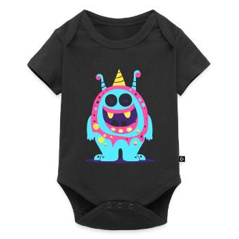 Mignon et drôle câlin monstre enfants - Body à manches courtes Premium Bébé - noir - Devant