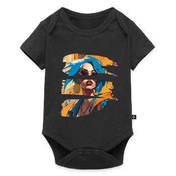 girl girlie wild punk freestyle love peace style - Baby Premium short-sleeve bodysuit - black - Front