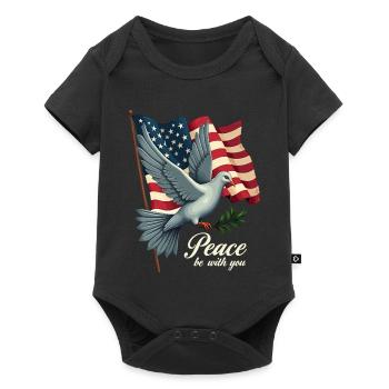 Dove of peace with flag - Baby Premium short-sleeve bodysuit - black - Front