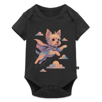 Super chien Yorkshire Terrier Cape Cape cadeau - Body à manches courtes Premium Bébé - noir - Devant