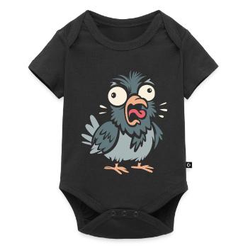 Lustige Taube als comic und cartoon für Vogelfans - Baby Premium Kurzarmbody - Schwarz - Vorne