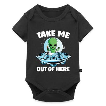 Alien in Space avec Take Me Out of Here - Body à manches courtes Premium Bébé - noir - Devant