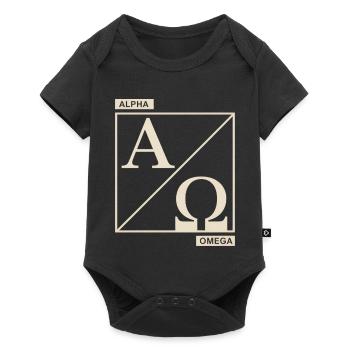 Symbole chrétien Alpha Omega de la foi - Body à manches courtes Premium Bébé - noir - Devant