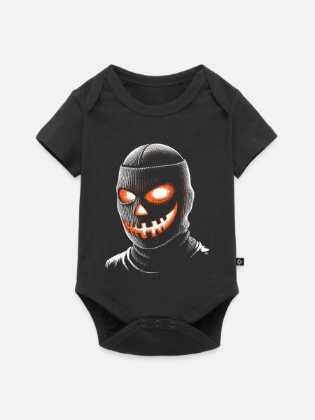 Halloween Kürbis Zombie Monster - Baby Premium Kurzarmbody - Schwarz