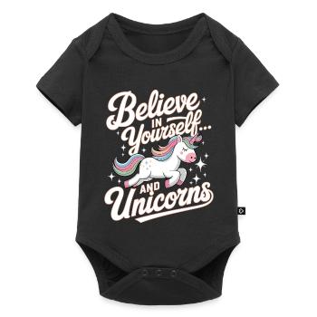 Inspirational Unicorn and Confidence Design - Baby Premium short-sleeve bodysuit - black - Front
