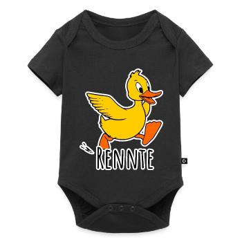 Eine niedliche kleine rennende Ente - eine Rennte! - Baby Premium Kurzarmbody - Schwarz - Vorne