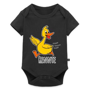 Un joyeux petit canard qui court - une course ! - Body à manches courtes Premium Bébé - noir - Devant