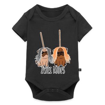Two pugs - dogs or grooming equipment? Dog humor? - Baby Premium short-sleeve bodysuit - black - Front