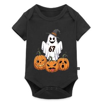 Ghost 67 Halloween Kürbisse - Baby Premium Kurzarmbody - Schwarz - Vorne
